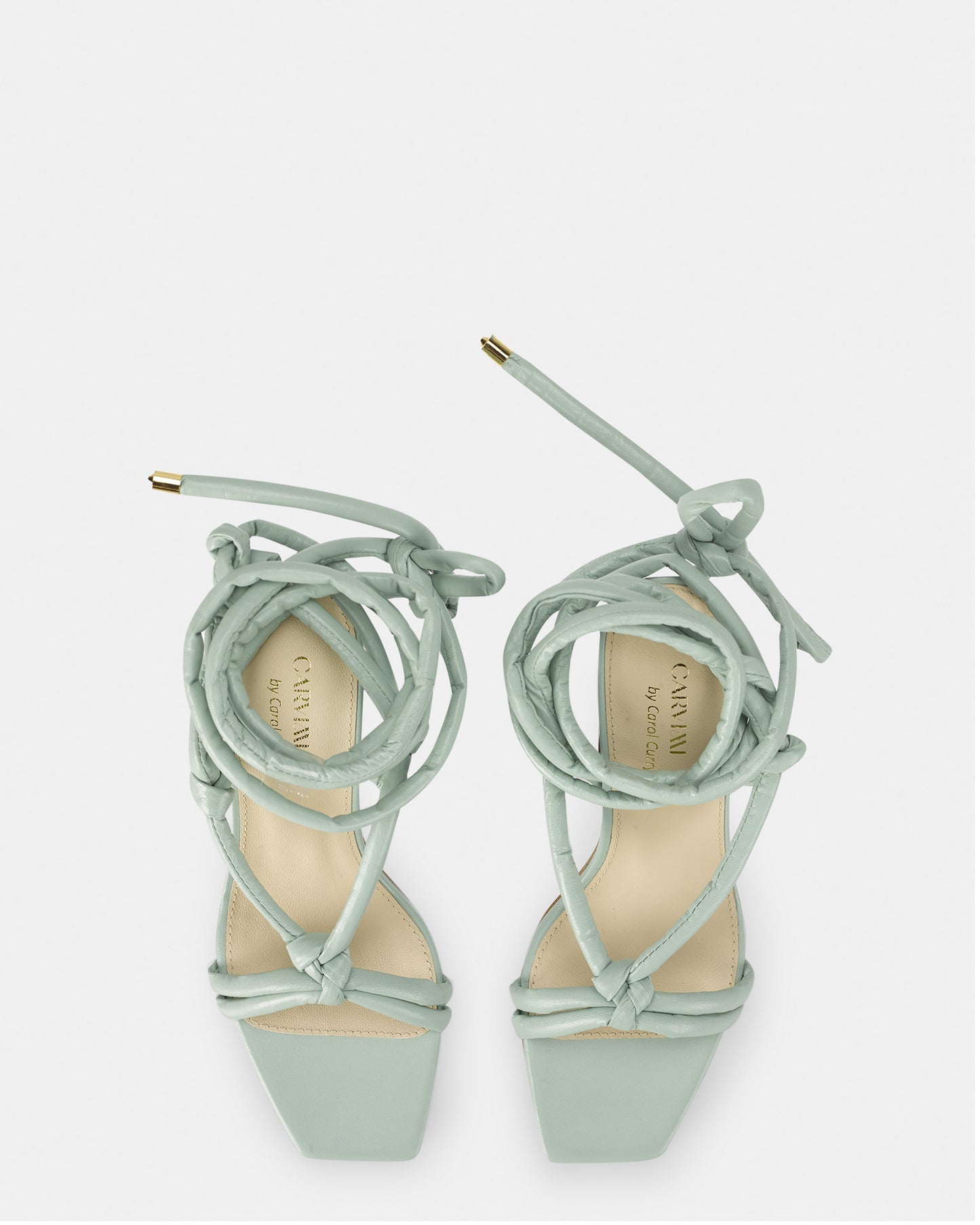 Lace-up leather heeled sandals By Carol Curry
