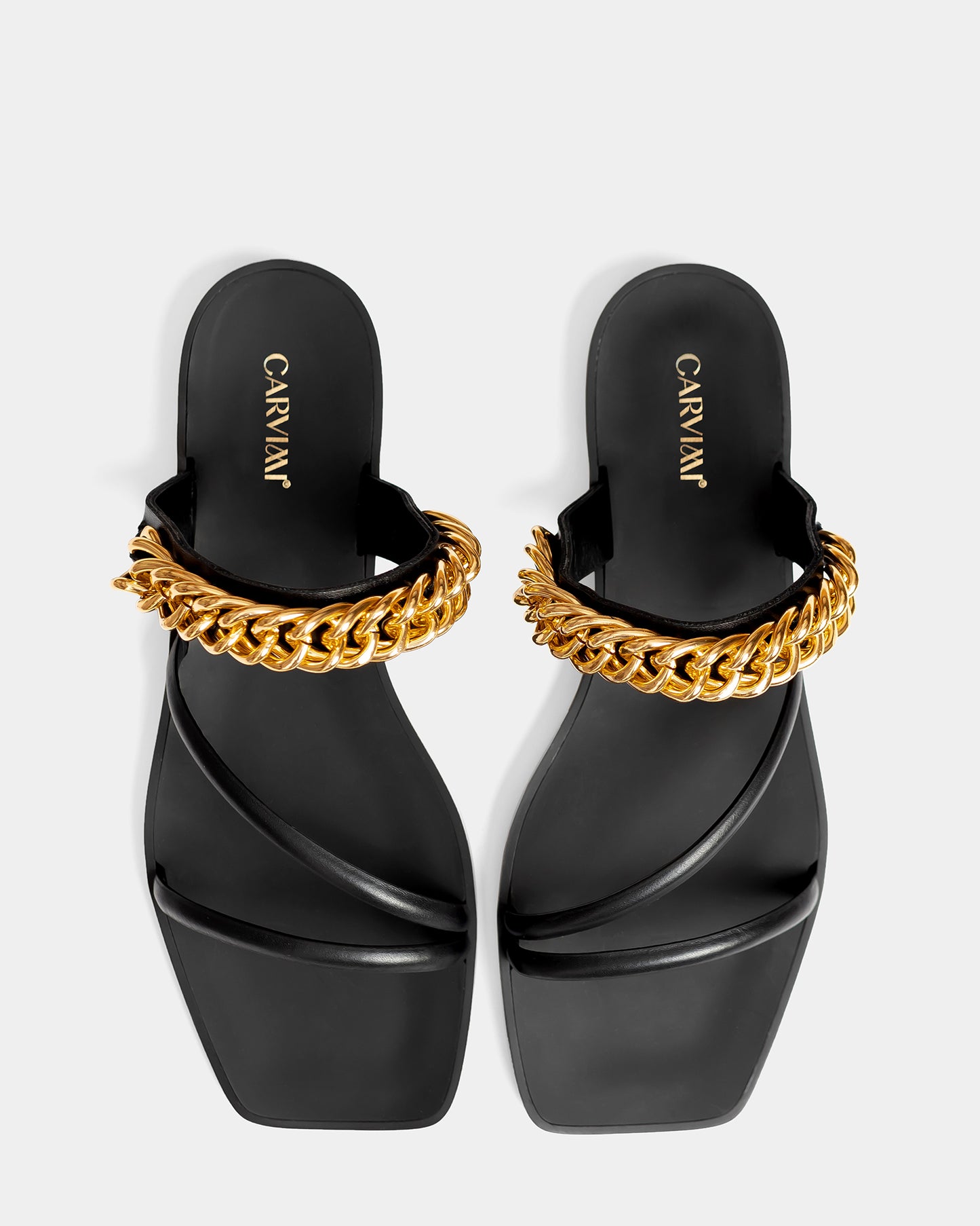 Black Peony Flat sandal