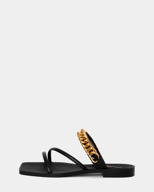 Black Peony Flat sandal