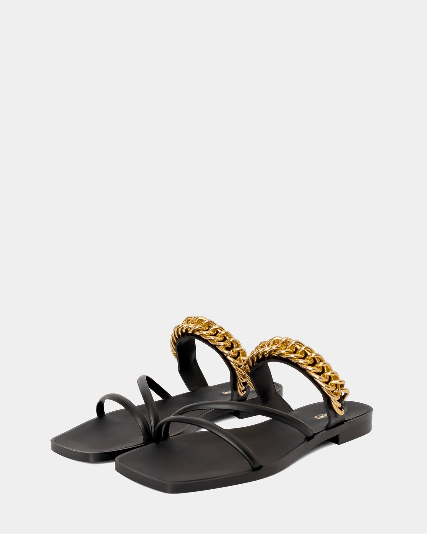 Black Peony Flat sandal
